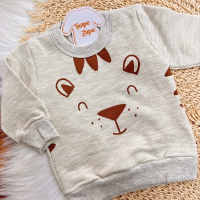 Conj. Casaco e Calça Cute Baby Tiger - Mescla